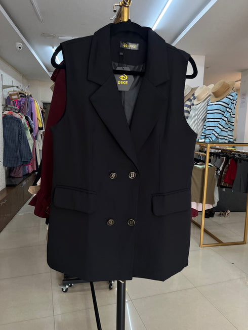 Double Breasted Sleeveless Blazer